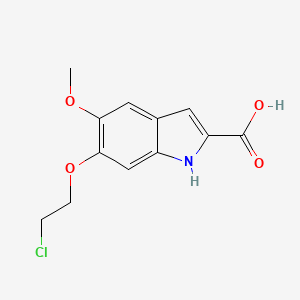 molecular formula C12H12ClNO4 B8402055 6-(2-Chloroethoxy)-5-methoxyindole-2-carboxylic acid 