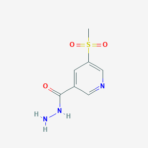 molecular formula C7H9N3O3S B8402170 5-(Methylsulfonyl)nicotinohydrazide 