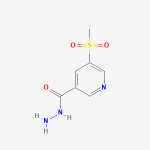 molecular formula C7H9N3O3S B8402170 3-Pyridinecarboxylicacid,5-(methylsulfonyl)-,hydrazide 