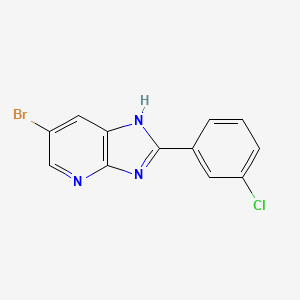 molecular formula C12H7BrClN3 B8402176 6-bromo-2-(3-chlorophenyl)-1H-imidazo[4,5-b]pyridine 