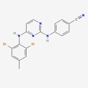 molecular formula C18H13Br2N5 B8402263 4-[4-(2,6-Dibromo-4-methylanilino)-2-pyrimidinylamino]benzonitrile 