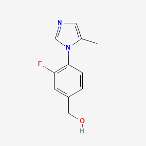 molecular formula C11H11FN2O B8402352 (3-fluoro-4-(5-methyl-1H-imidazol-1-yl)phenyl)methanol 