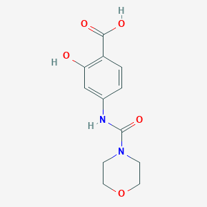 molecular formula C12H14N2O5 B8402354 2-Hydroxy-4-((1-morpholin-4-yl-methanoyl)amino]-benzoic acid 