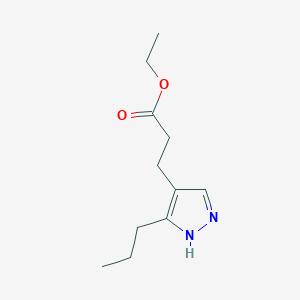 molecular formula C11H18N2O2 B8402420 ethyl 3-(3-propyl-1H-pyrazol-4-yl)propanoate 