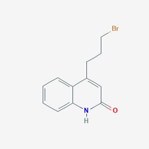 molecular formula C12H12BrNO B8402452 4-(3-bromopropyl)-2(1H)-quinolinone 
