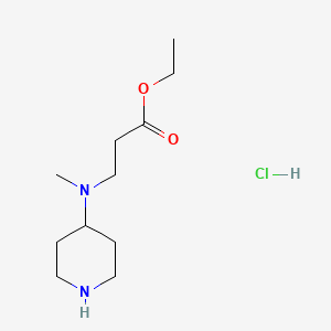 molecular formula C11H23ClN2O2 B8402482 Ethyl 3-[methyl(piperidin-4-yl)amino]propanoate hydrochloride 