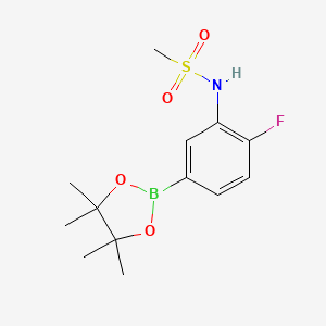 molecular formula C13H19BFNO4S B8402519 N-(2-fluoro-5-(4,4,5,5-tetramethyl-1,3,2-dioxaborolan-2-yl)phenyl)methanesulfonamide 