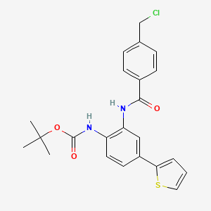 tert-Butyl 2-(4-(chloromethyl)benzamido)-4-(thiophen-2-yl)phenylcarbamate