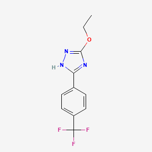 molecular formula C11H10F3N3O B8402544 3-Ethoxy-5-[4-(trifluoromethyl)phenyl]-4H-1,2,4-triazole 