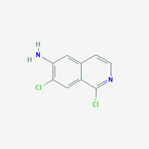 molecular formula C9H6Cl2N2 B8402588 1,7-Dichloro-6-isoquinolinamine 