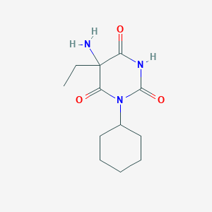 molecular formula C12H19N3O3 B8402632 5-Amino-1-cyclohexyl-5-ethylbarbituric acid 