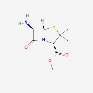 molecular formula C9H14N2O3S B8402634 (2S,5R)-3,3-Dimethyl-6alpha-amino-7-oxo-4-thia-1-azabicyclo[3.2.0]heptane-2beta-carboxylic acid methyl ester 