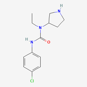 molecular formula C13H18ClN3O B8402664 3-(4-Chloro-phenyl)-1-ethyl-1-pyrrolidin-3-yl-urea 
