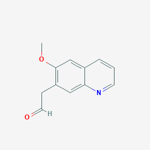 molecular formula C12H11NO2 B8402669 (6-Methoxyquinolin-7-yl)acetaldehyde 