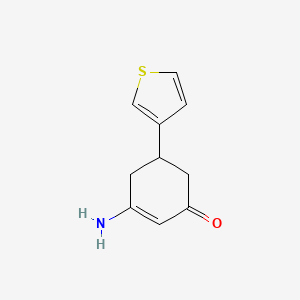 molecular formula C10H11NOS B8402689 1-Amino-5-(3-thienyl)cyclohexen-3-one 