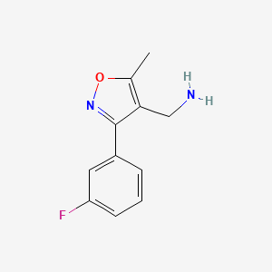 molecular formula C11H11FN2O B8402697 C-[3-(3-Fluoro-phenyl)-5-methyl-isoxazol-4-yl]-methylamine 
