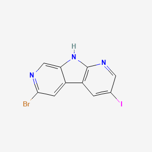 molecular formula C10H5BrIN3 B8402744 3-iodo-6-bromo-9H-dipyrido[2,3-b;4',3'-d]pyrrole 