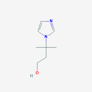 molecular formula C8H14N2O B8402768 3-Imidazol-1-yl-3-methyl-butan-1-ol 