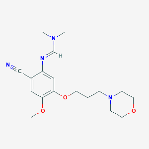 molecular formula C18H26N4O3 B8402773 N'-(2-cyano-4-methoxy-5-(3-morpholinopropoxy)phenyl)-N,N-dimethylimidoformamide 