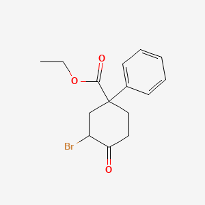 3-Bromo-4-oxo-1-phenyl-cyclohexane carboxylic acid ethyl ester