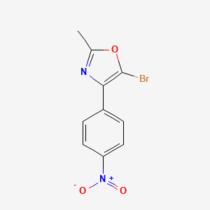 molecular formula C10H7BrN2O3 B8402818 5-Bromo-2-methyl-4-(4-nitrophenyl)-1,3-oxazole 