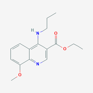 molecular formula C16H20N2O3 B8402833 8-Methoxy-4-propylamino-quinoline-3-carboxylic acid ethyl ester 