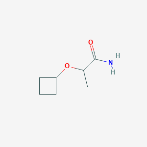 molecular formula C7H13NO2 B8402898 (+/-)-2-(Cyclobutyloxy)-propanamide 