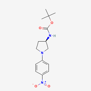 molecular formula C15H21N3O4 B8402917 tert-Butyl (R)-[1-(4-nitrophenyl)pyrrolidin-3-yl]carbamate 