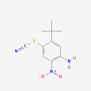 molecular formula C11H13N3O2S B8402938 5-tert-Butyl-2-nitro-4-thiocyanato-phenylamine 