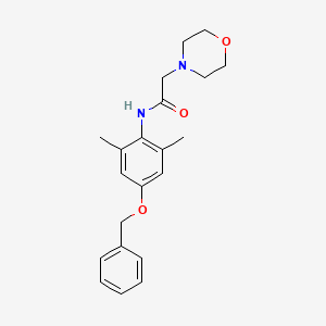 molecular formula C21H26N2O3 B8402959 4-Morpholineacetamide, N-(2,6-dimethyl-4-(phenylmethoxy)phenyl)- CAS No. 17060-70-7