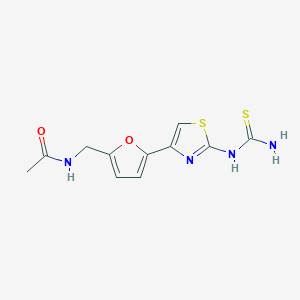 molecular formula C11H12N4O2S2 B8402967 N-[5-(2-Thioureidothiazol-4-yl)furfuryl]acetamide 