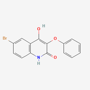 molecular formula C15H10BrNO3 B8402969 6-Bromo-4-hydroxy-3-phenoxyquinolin-2(1H)-one 