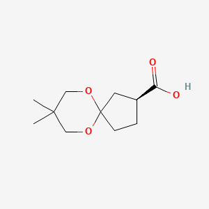 molecular formula C11H18O4 B8402982 (S)-8,8-dimethyl-6,10-dioxaspiro[4.5]decane-2-carboxylic acid 