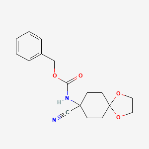 molecular formula C17H20N2O4 B8402998 Benzyl 8-cyano-1,4-dioxaspiro[4.5]decan-8-ylcarbamate 