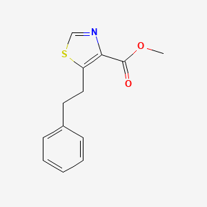 molecular formula C13H13NO2S B8403005 5-Phenethyl-thiazole-4-carboxylic acid methyl ester CAS No. 710348-77-9