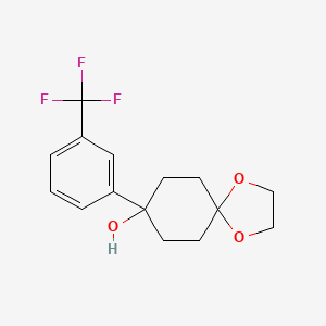 molecular formula C15H17F3O3 B8403023 8-(3-(Trifluoromethyl)phenyl)-1,4-dioxaspiro[4.5]decan-8-ol 