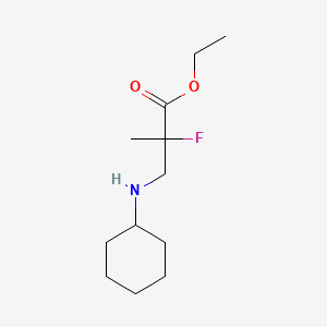 molecular formula C12H22FNO2 B8403030 Ethyl 3-(cyclohexylamino)-2-fluoro-2-methylpropanoate 