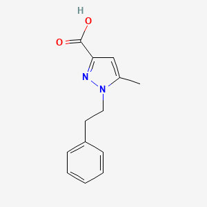 molecular formula C13H14N2O2 B8403127 5-Methyl-1-phenethylpyrazole-3-carboxylic acid 