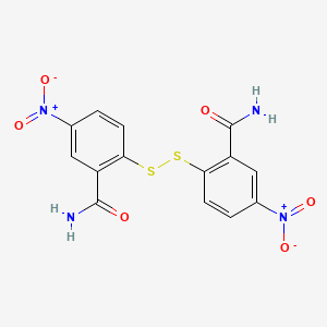 molecular formula C14H10N4O6S2 B8403180 2,2'-Dithiobis(5-nitrobenzamide) 