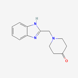 molecular formula C13H15N3O B8403191 1-(1H-Benzimidazole-2-ylmethyl)piperidine-4-one CAS No. 571147-28-9