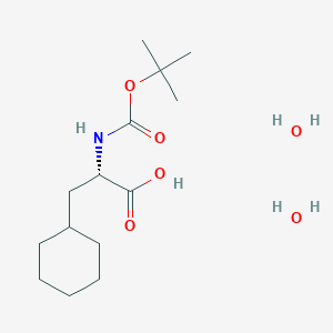 molecular formula C14H29NO6 B8403238 (S)-2-((tert-Butoxycarbonyl)amino)-3-cyclohexylpropanoic acid dihydrate 