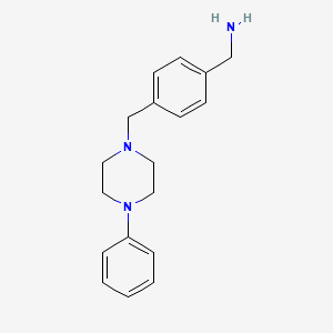 molecular formula C18H23N3 B8403299 4-((4-(Aminomethyl)phenyl)methyl)-1-phenylpiperazine 