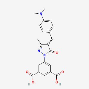 molecular formula C21H19N3O5 B8403301 1-(3,5-Dicarboxyphenyl)-4-(4-dimethylaminobenzylidene)-3-methyl-2-pyrazolin-5-one 