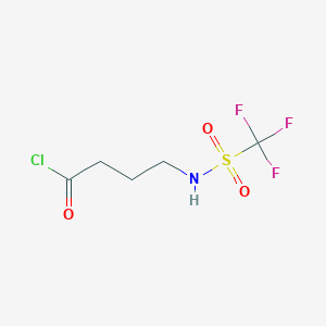 molecular formula C5H7ClF3NO3S B8403326 4-Trifluoromethanesulfonylamino-butyryl chloride 