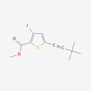 molecular formula C12H13IO2S B8403337 5-(3,3-Dimethyl-but-1-ynyl)-3-iodo-thiophene-2-carboxylic acid methyl ester 