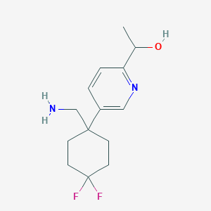 molecular formula C14H20F2N2O B8403438 1-[5-(1-Aminomethyl-4,4-difluoro-cyclohexyl)-pyridin-2-yl]-ethanol 