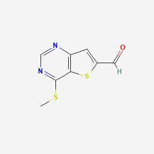 molecular formula C8H6N2OS2 B8403486 4-(Methylthio)thieno[3,2-d]pyrimidine-6-carbaldehyde 