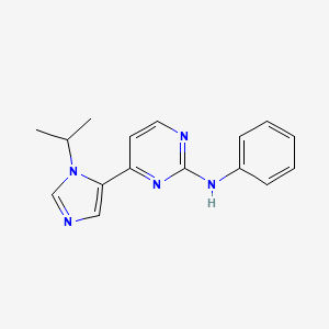 molecular formula C16H17N5 B8403504 4-(1-Isopropylimidazol-5-yl)-2-anilinopyrimidine 