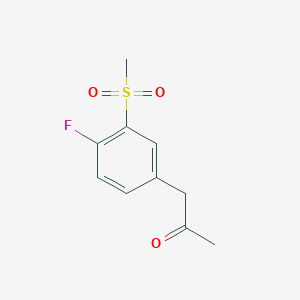 molecular formula C10H11FO3S B8403527 1-(4-Fluoro-3-methanesulfonyl-phenyl)-propan-2-one 