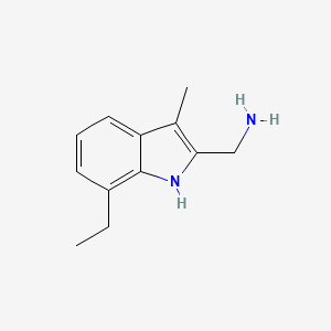 molecular formula C12H16N2 B8403602 (7-Ethyl-3-methyl-1h-indol-2-yl)-n-methanamine 